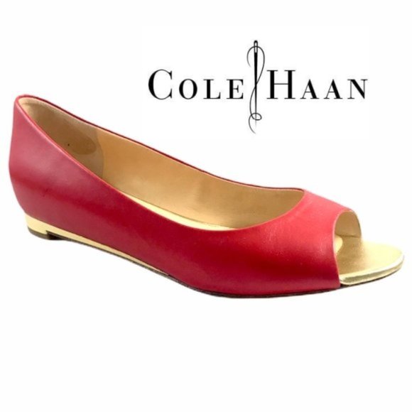 Cole Haan Shoes - ⤵️Cole Haan Coral Red Astoria Open Toe Fla…